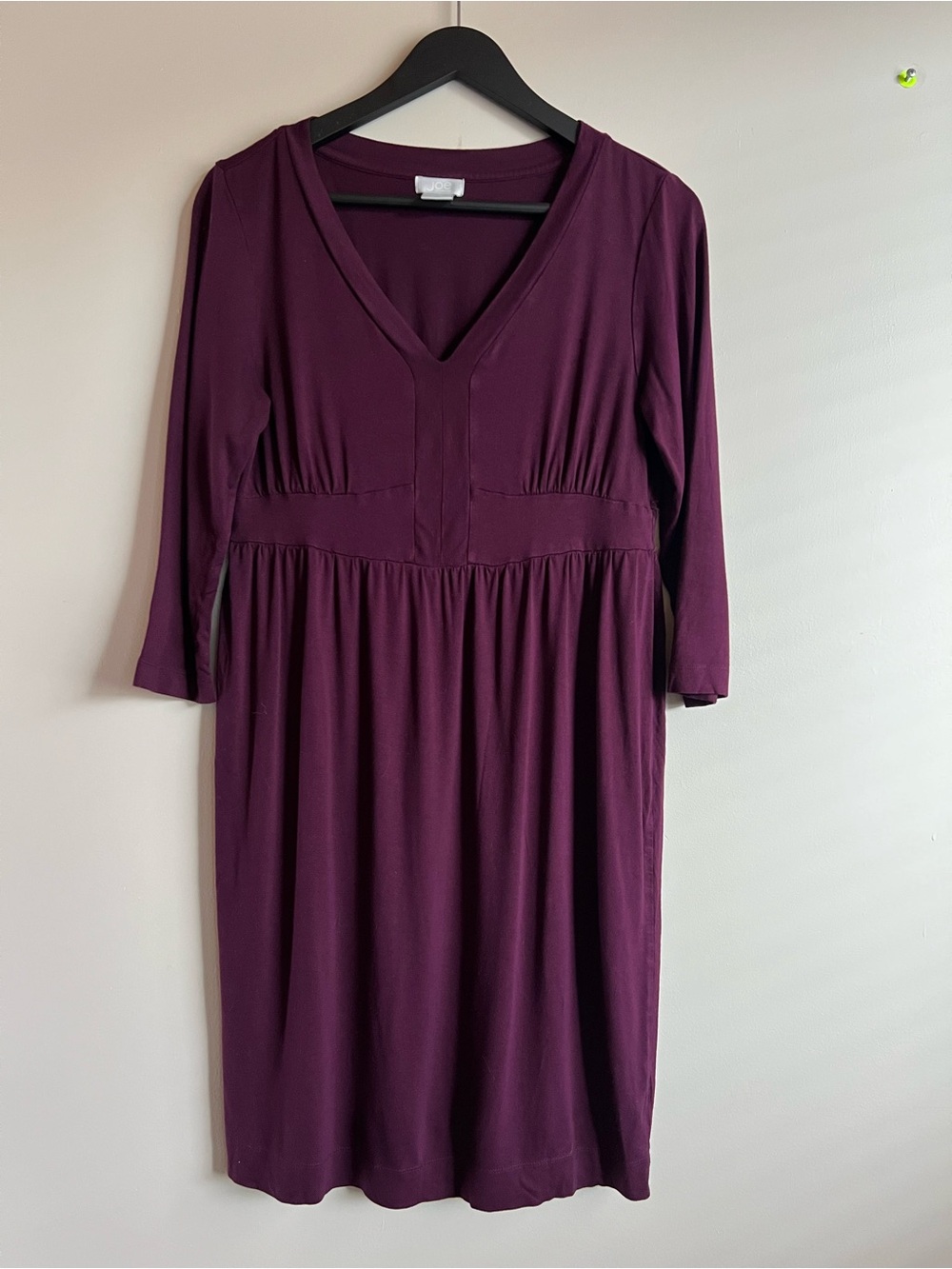 5/$20 Joe Women’s Size Medium Purple Stretch Pull on dress 3/4 sleeve